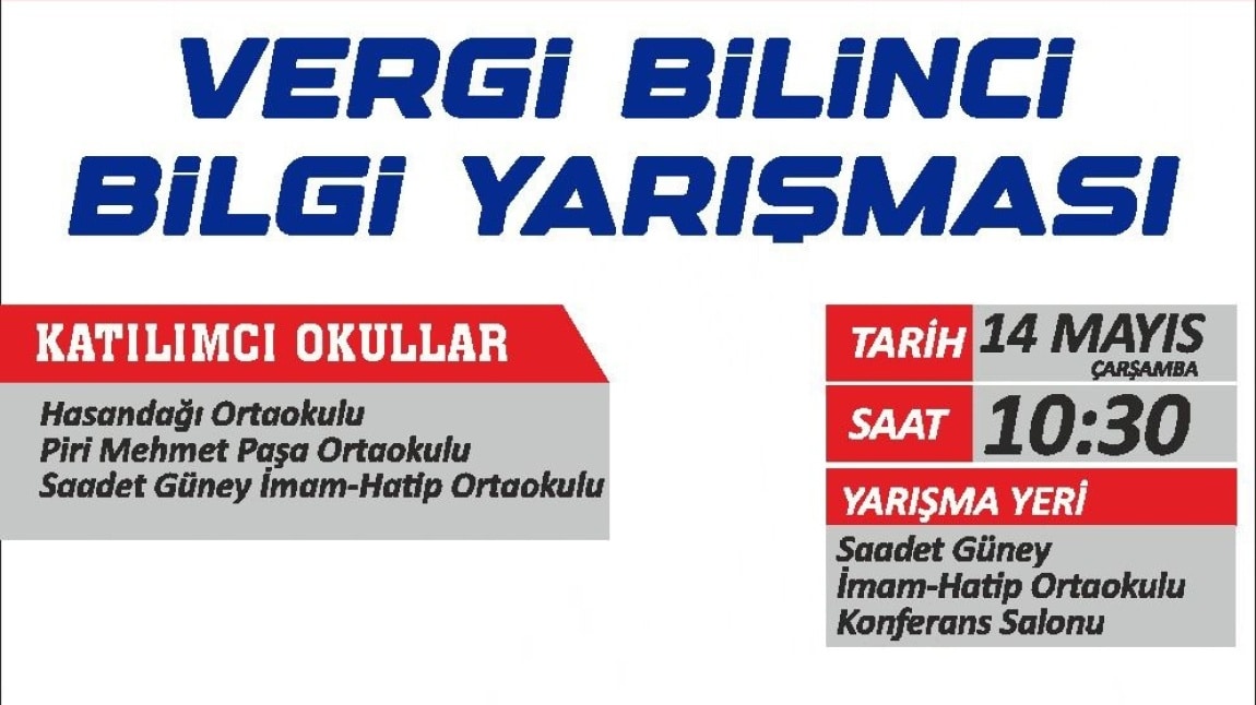 VERGİ BİLİNCİ ORTAOKULLAR ARASI BİLGİ YARIŞMASI